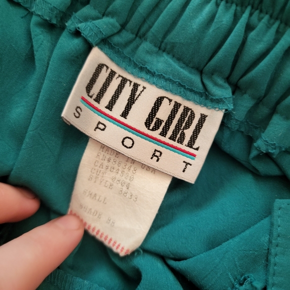 80s High-waisted Trousers Pants Tapered Leg Cyan - Picture 6 of 9